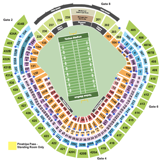 Yankee Stadium Bad Boy Mowers Pinstripe Bowl Seating Chart